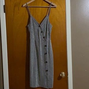 Striped dress with buttons, size large